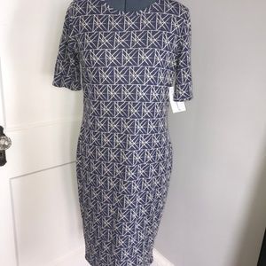 Lularoe Julia Blue and White  Dress